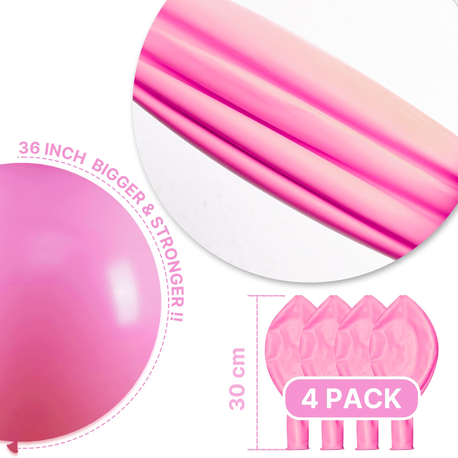 Amazon.com: PartyWoo Pink Balloons 4 pcs 36 Inch Extra Large Big