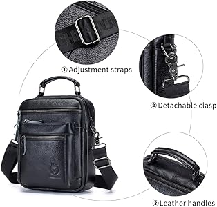 Amazon.com: SCHLATUM Genuine Leather Shoulder Bag for Men, Medium