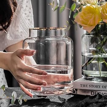 Amazon.co.jp: 花瓶 ガラス 透明 花器 フラワーベース ベース