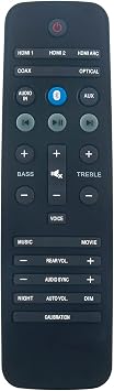 Allimity 996580003987 Replaced Remote Fit for Philips Fidelio Soundbar