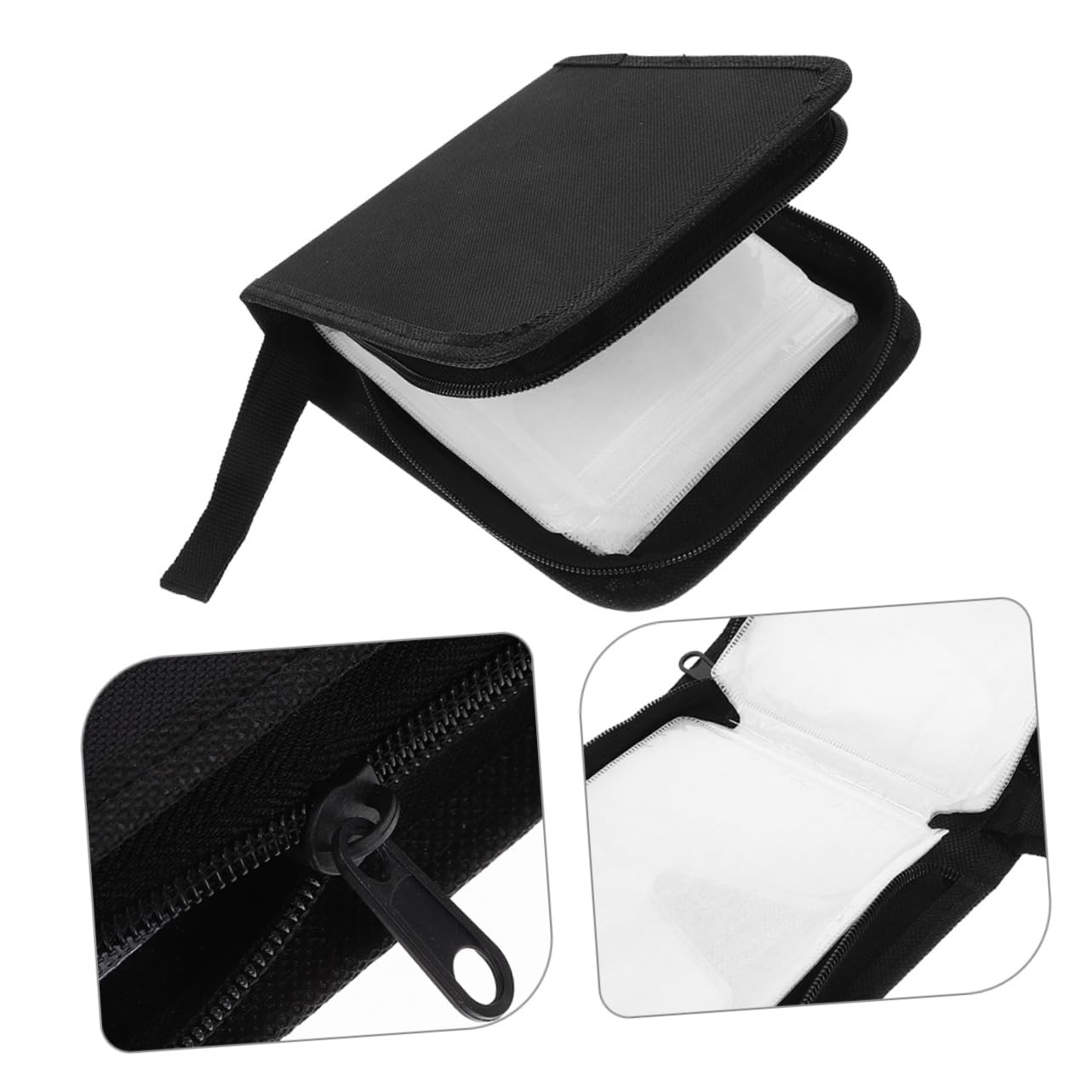 PRETYZOOM 5 Set Di Custodie Porta-dvd Da Viaggio Con Capacità Di 40 Con Cerniera Liscia Raccoglitore Portatile 2 Pezzi*5