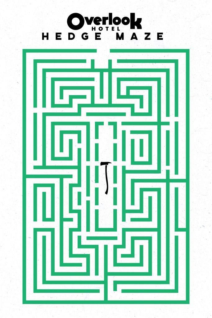 Laminated Overlook Hotel Hedge Maze Map Game Activity Retro Classic Horror Movie Jack Torrance Heres Johnny Poster Dry Erase Wall Art 16x24