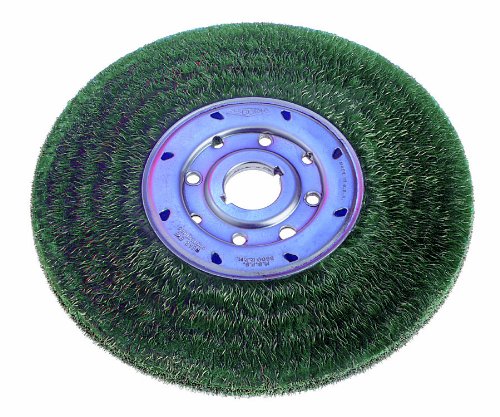 Osborn International 21508SP Standard Duty TY Encapsulated Narrow Face Wheel Brush, Steel Bristle, 6000 RPM, 6" Diameter, 0.014" Fill Diameter, 1-1/4" Arbor Hole