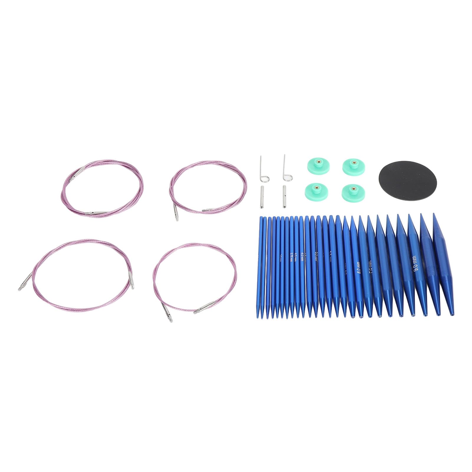 QANYEGN Juego de agujas de tejer circulares intercambiables, agujas de tejer circulares Shorties, juego de agujas circulares para calcetines, sombreros, suéteres