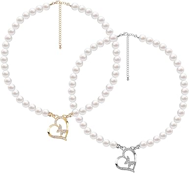 Artificial Rhinestone Pearl Necklace 