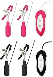 FDYVSQ SM Bondage Pinzas for pezones Vibrador Clip de clítoris de metal ajustable, Vibradores de masaje de senos Pinzas for pezones Estimulador de senos BDSM Juguetes sexuales for mujeres Pareja(Color