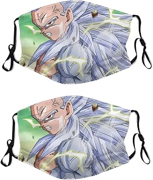Amazon ドラゴンボール Dragon Ball 布マスク 孫悟空 ドラゴンボール ベジータ ピッコロ 孫悟飯 クリリン トランクス バーダッ フェイスマスク 子供用 2枚セット 洗える 立体マスク 調整タイプ 呼吸しやすい 秋冬用 繰り返し使える レディース メンズ 萌え M 大人