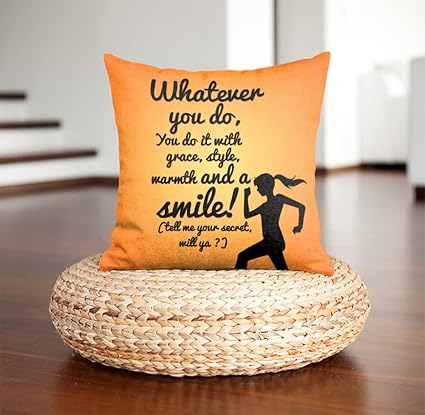 DreamVio Soft Fabric Cushion, Gifts for Mom,Grandma,World's Best Mom,Pyari Mumma,Mummy on Birthday's, Mother's Day Color : Orange Size : 12 x 12 Inch Design 167