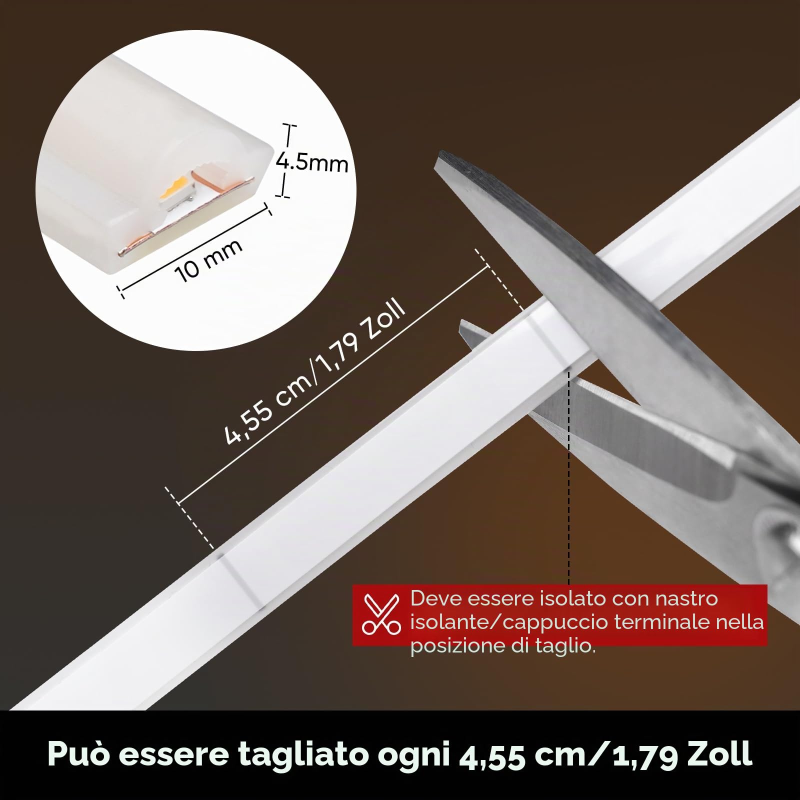 Shine Decor Striscia LED COB da 5 m, AC 220 V, 230 V, IP65, impermeabile, SMD2025, 286 LED/m, luminosità ultra alta, per cucina, giardino, illuminazione a LED (5 m, bianco neutro, certificazione CE)
