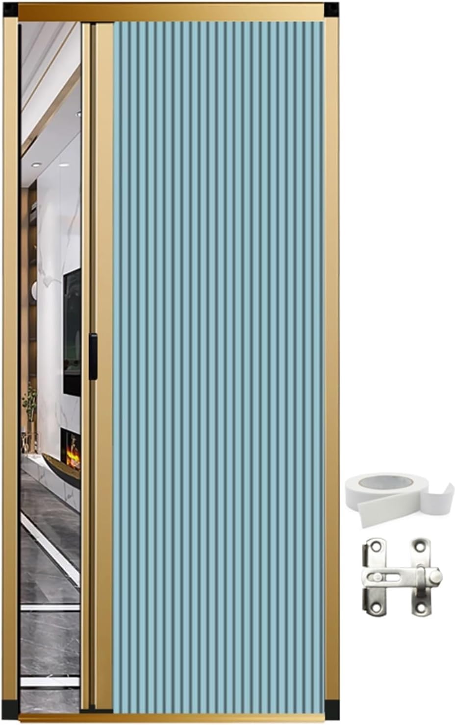 Folding Accordion Door - Room Divider with Blackout Honeycomb Non-Woven Panel 37x80in (94x203cm) - Ideal for Wardrobes & Partition Walls