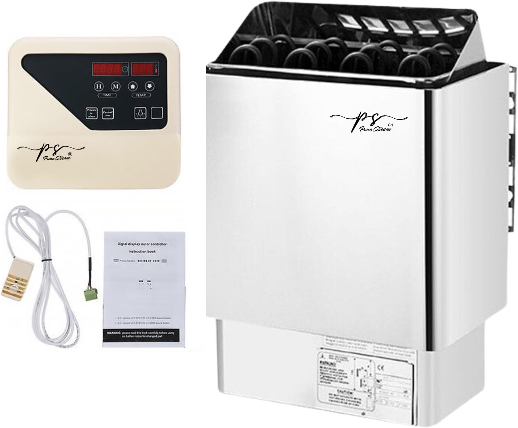 4.5KW Sauna Heater with Digital Controller Sauna room Sensor Stainless Steel Body Best Sauna Heater brand for Sauna Bath, Shower Room