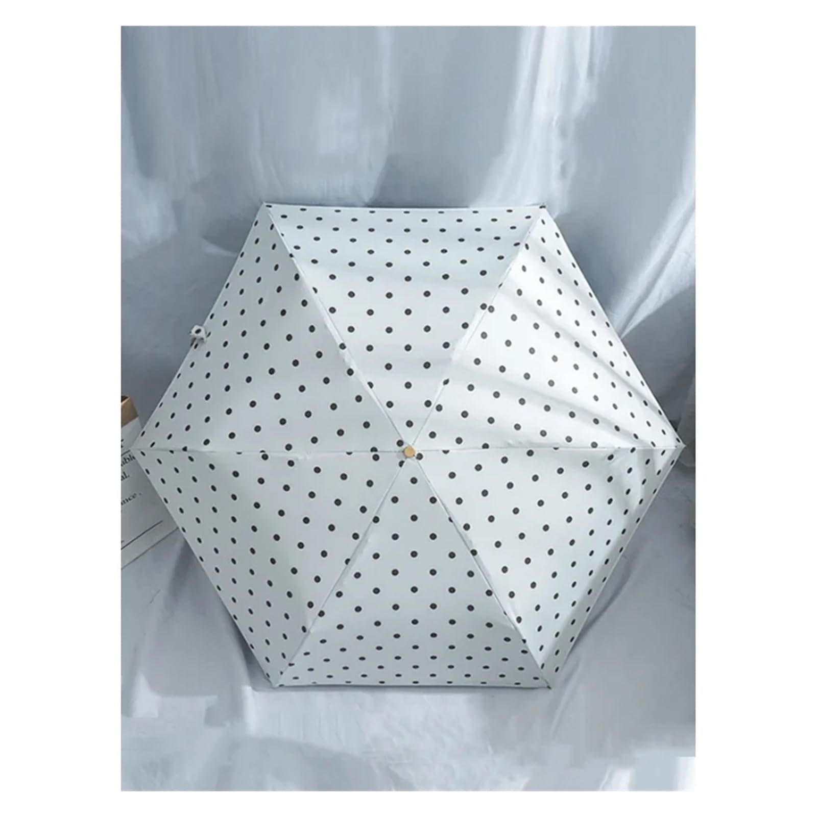 Genérico Paraguas Con Mango Curvo De Lunares, Color Blanco Y Negro, Impermeable, Parasol De Doble Uso For Días Soleados Y Lluviosos