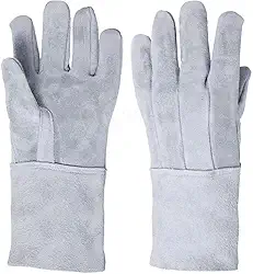 Luva de Raspa em Couro Punho 15 Proteção Individual EPI Segurança do Trabalho Soldador Construção Civil Indústria