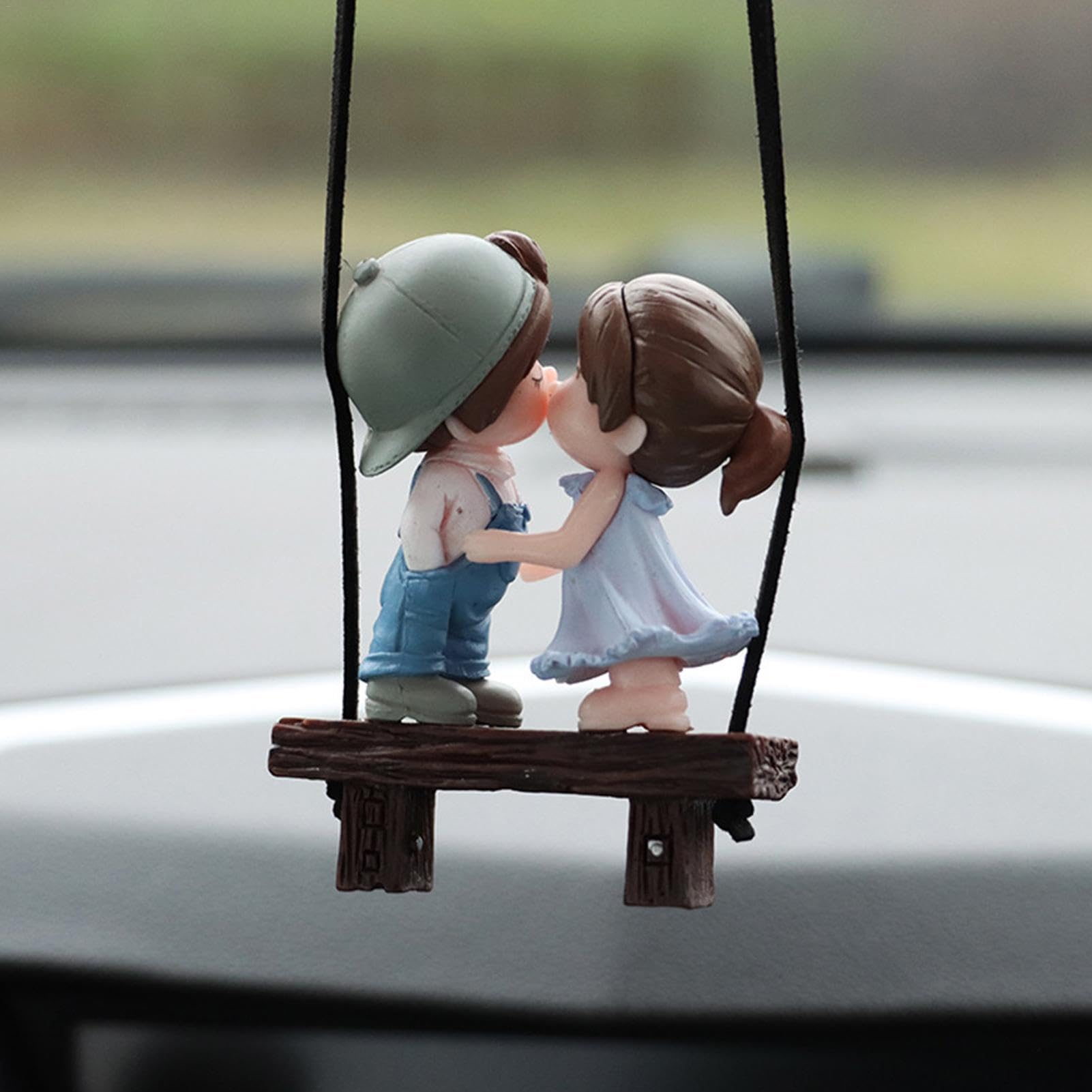 Niedliches Paar Auto-Hängeornament - Süße Cartoon-Figuren Für Rückspiegel