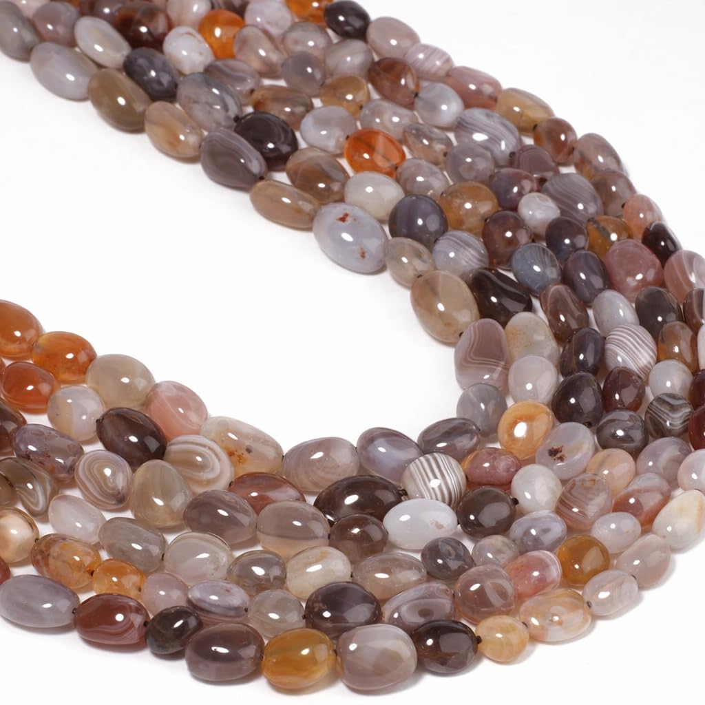 Yochus Irregular Persian Agate Stone Beads for Bracelets 8-10mm, Blue Gemstone Bead for Jewelry Making Strand 15 Inch (45-50pcs)