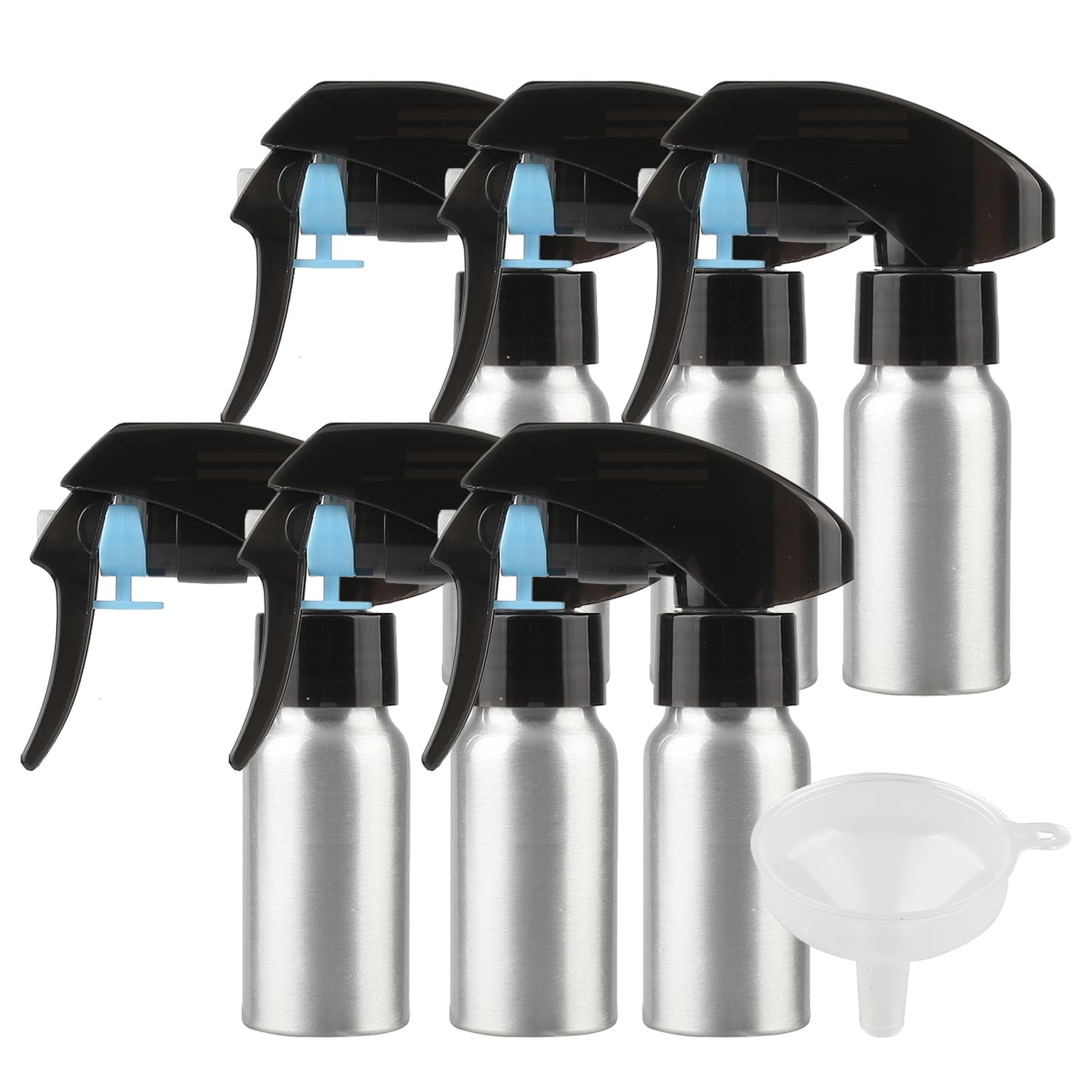 12 Pezzi 30 ml Bottiglie Spray Argento Vuote in Alluminio con Pompa Nera Fine Nebbia Flacone Spray per Giardinaggio, Piante, Fiori, Parrucchiere, Cosmetico, Viaggiare