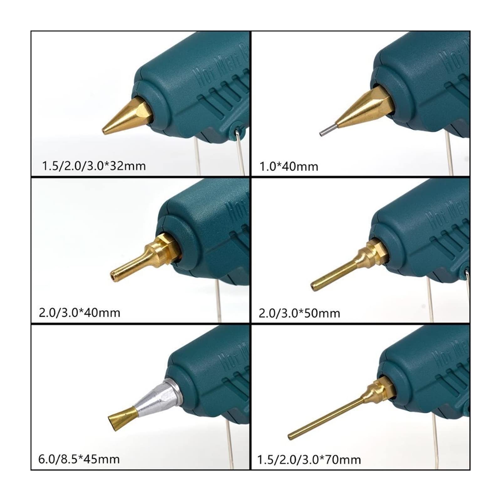 Pistolet Do Klejenia Na Gorąco 15 W 1 Zestaw Narzędzi Silikonu 50W/OFF/150W Przełącznik Naprawy Rzemiosła DIY Użyj 11mm Klej Sztyfcie Czysta Miedź Dysza Szybkie Niezawodne Klejenie(SET-7)
