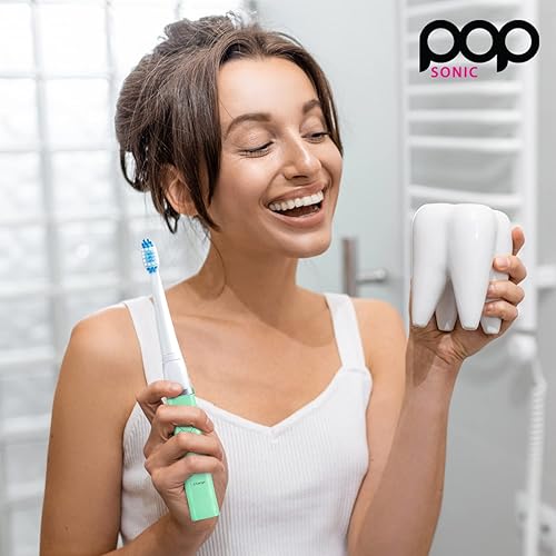 Miniatura 5 de Pop Sonic Cepillo de dientes USB Charge Anywhere (verde) Paquete de 2 cabezales de repuesto - Cepillo de dientes recargable con hasta 40,000 trazos