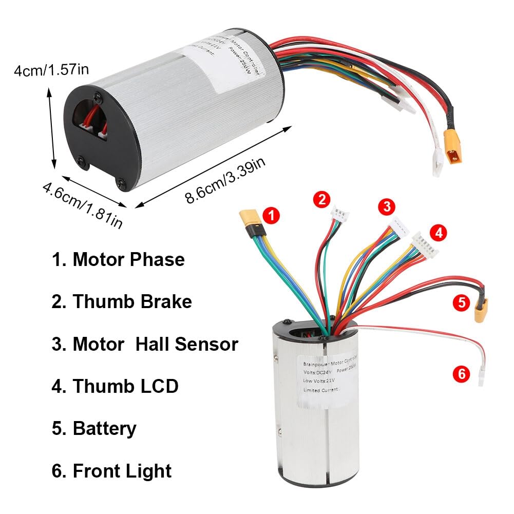 Kit Controller Scooter Pieghevole 36V 350W Controller Scooter Elettrico Schermo LCD Acceleratore Freno Scooter Elettrico Set Acceleratore Facile Da Installare (36V)