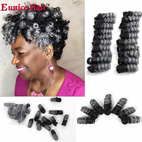 Eunice Hair Curlkalon Kenzie Curl - Lote de 3 paquetes de rizos sintéticos con gancho gratis de regalo, 20 rizos por paquete