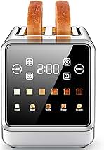 Toaster 2 Slice Wide Slot, Stainless Steel Digital Toasters Best Rated Prime, Touch Screen Toaster for 5 Bread Types/6 Shade Settings/Single Slot Toasting/Memory Function/Defrost/Reheat