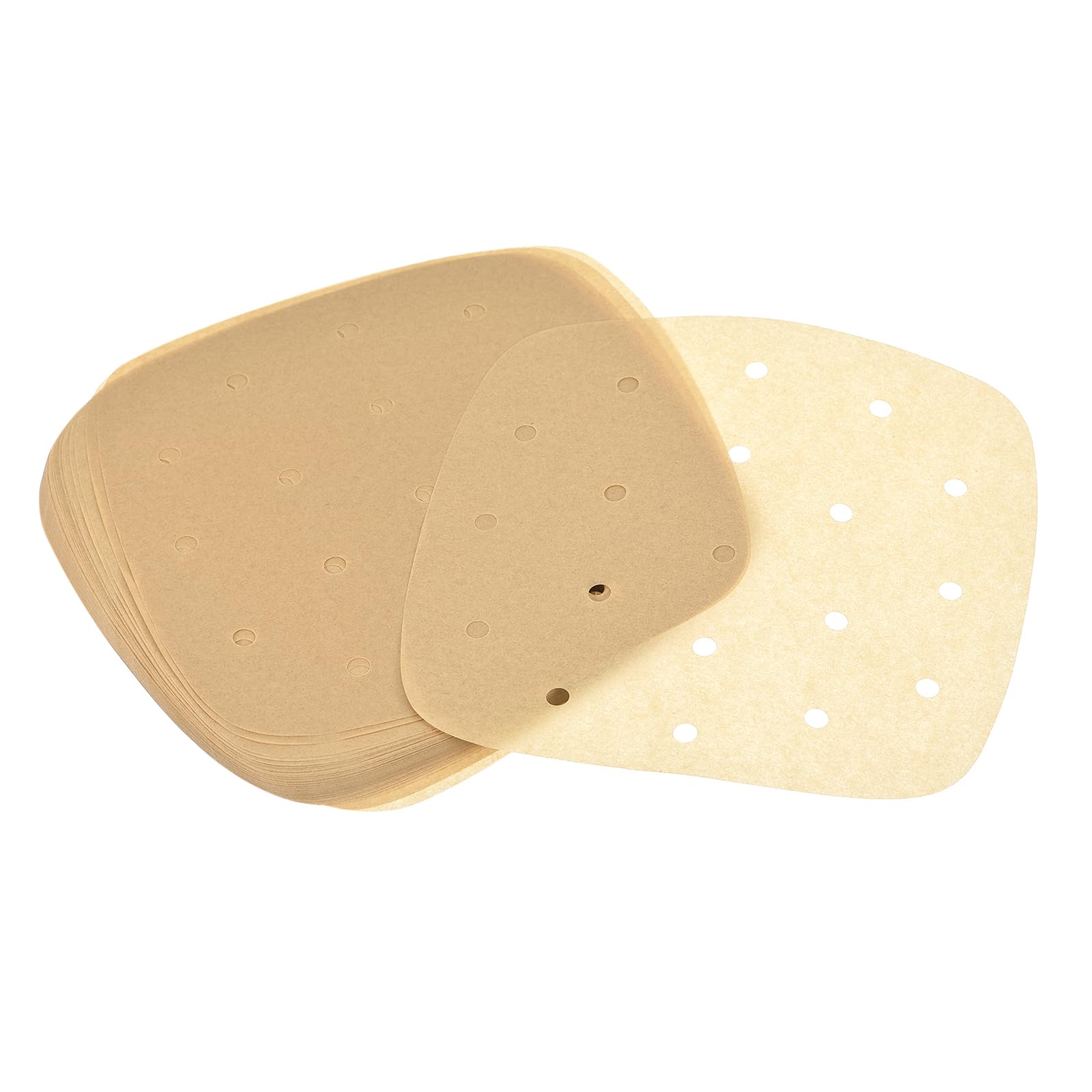 uxcell 200pcs Air Fryer Parchment Paper, 6.5 Inch Square Air Fryer Liner, Non-Stick Steamer Liners for Oven Microwave