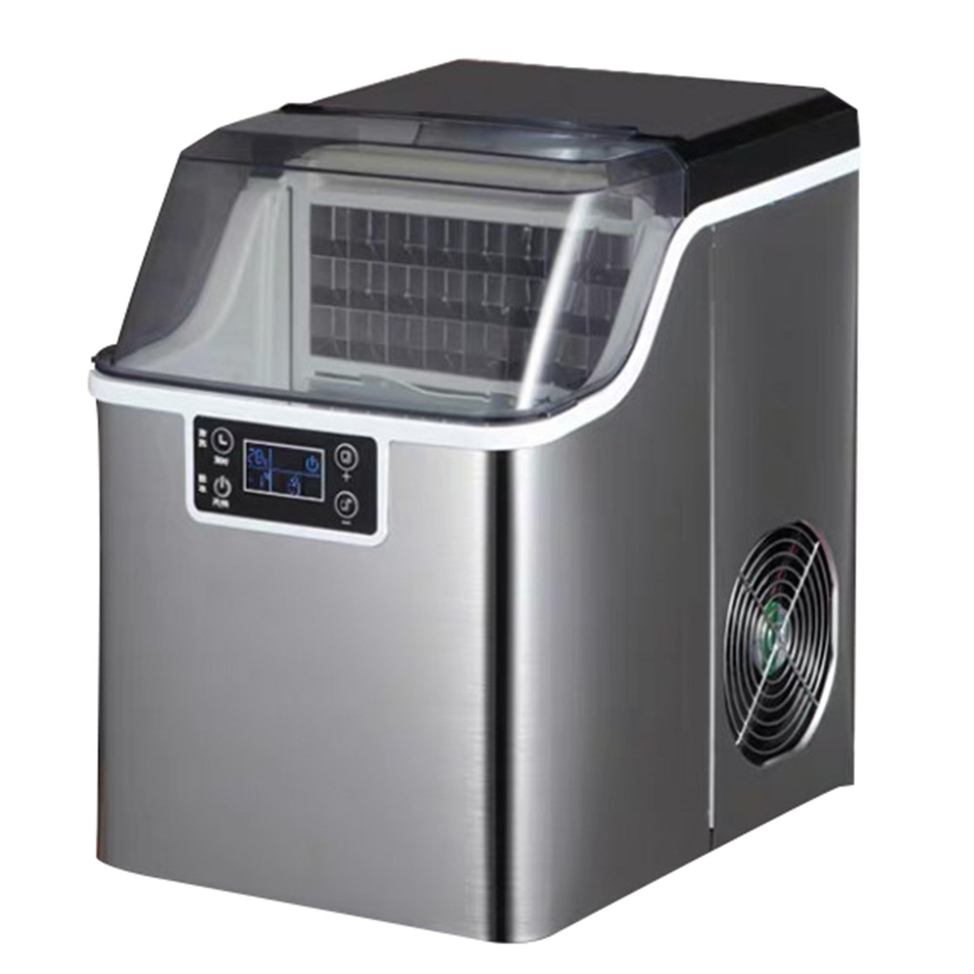 Piccolo Produttore Di Ghiaccio, Ovvero Un Produttore Di Ghiaccio Con Funzione Di Autopulizia, Capacità Di 1,3 Kg, Circa 160 Cubi, 24 Cubi A Ciclo, Ideale Per Case, Cucine, Feste E Camper.(C)