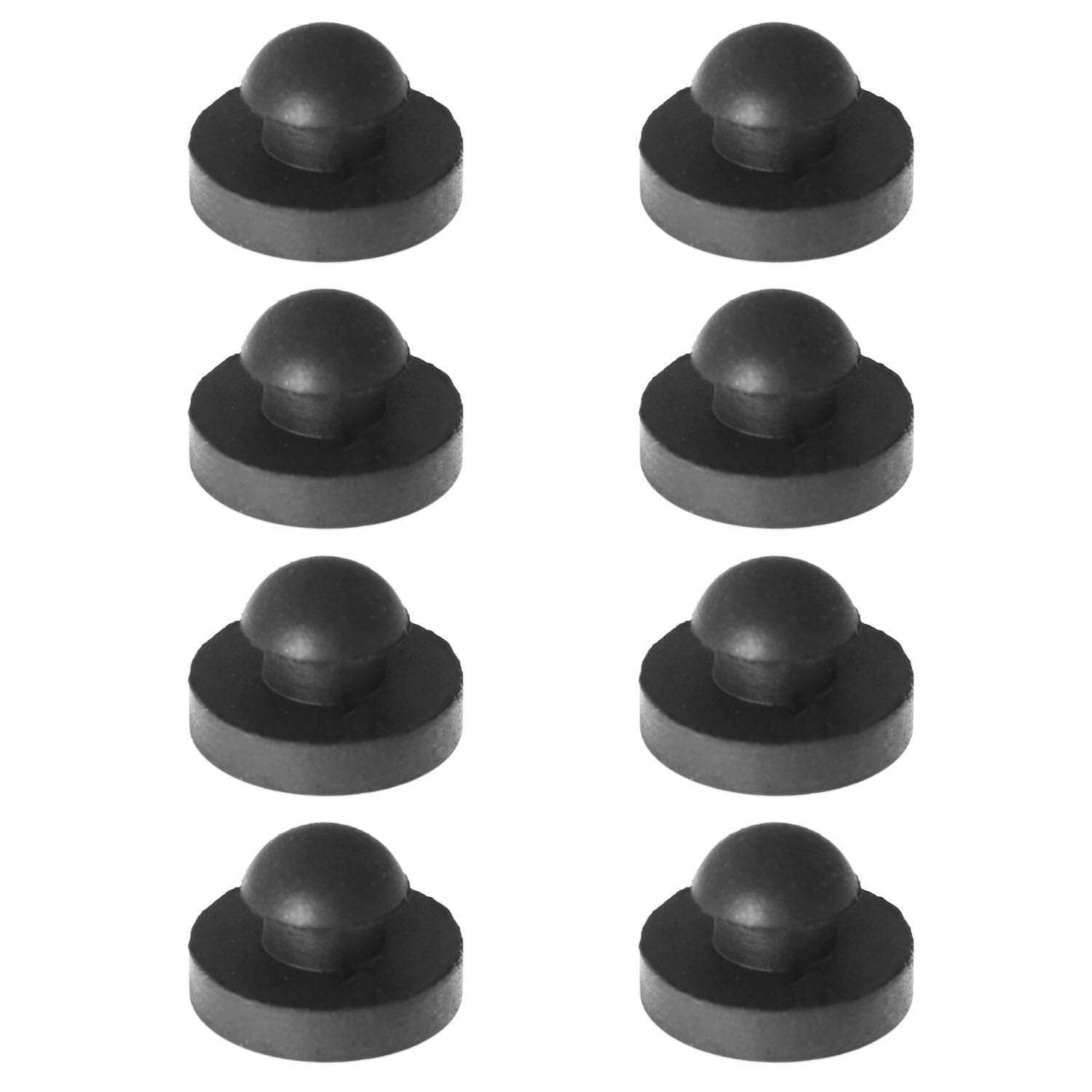 Maxmoral 8pcs Push-in Rubber Bumper Tight-Grip Stem 9/16" Diameter fits 1/4" Hole in 1/8" Thick Material, Black