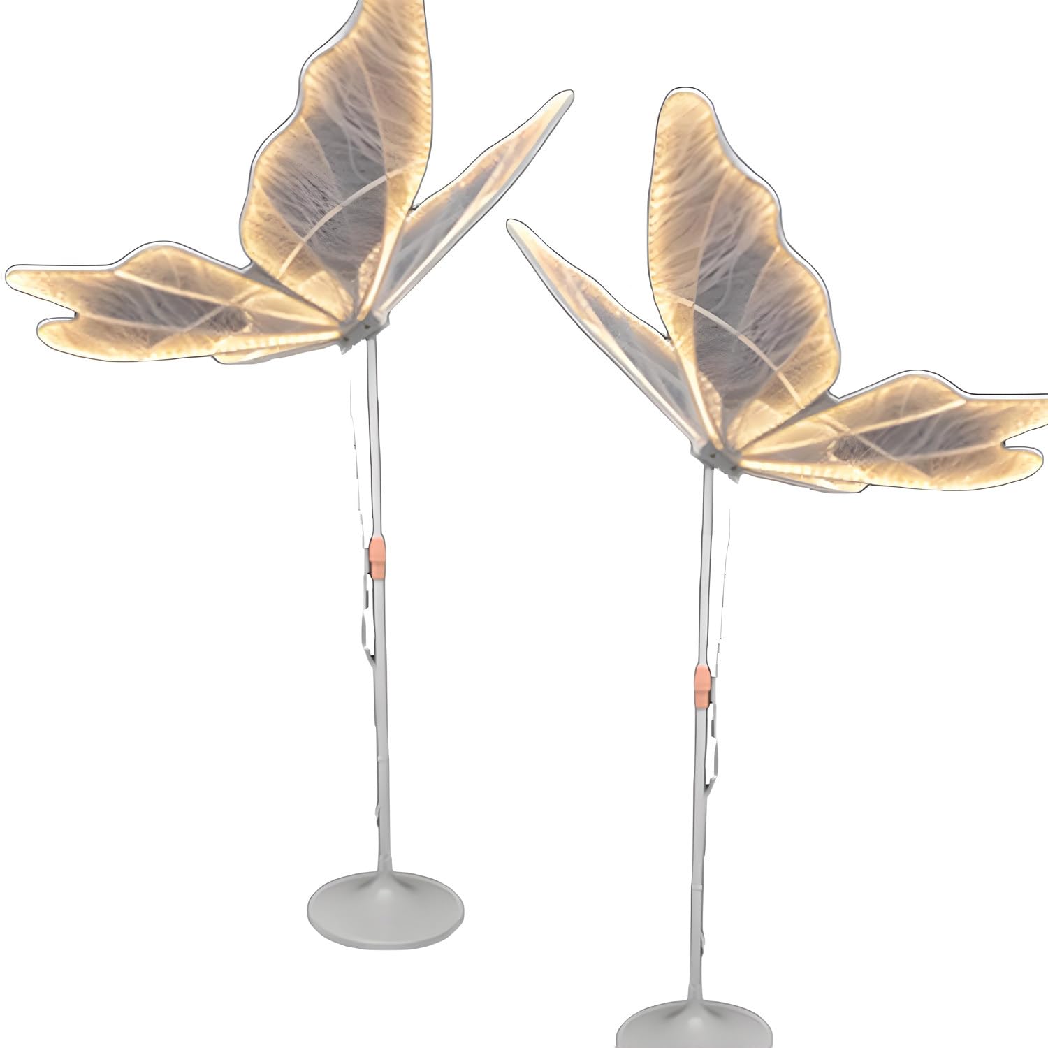 DowPie 2 Pcs Butterfly Wedding Aisle Led Lights,Lighted Butterfly For Christmas Tree,Wedding/Home Led Lighting,Standing/Hanging Dual Installation (No Hanging Wire) Yellow-31.5in