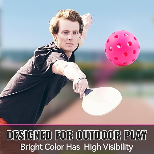 Miniatura 6 de Fizzazzle Bolas de pickleball para exteriores, 40 agujeros, duraderas, de alto rebote aprobadas por USAPA, bolas de pickleball para torneo de vuelo