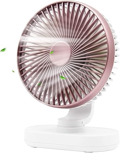 Mini ventilador de escritorio USB, ventilador oscilante portátil con 4 velocidades, ventilador de mesa silencioso ajustable de 6.5in, ventilador