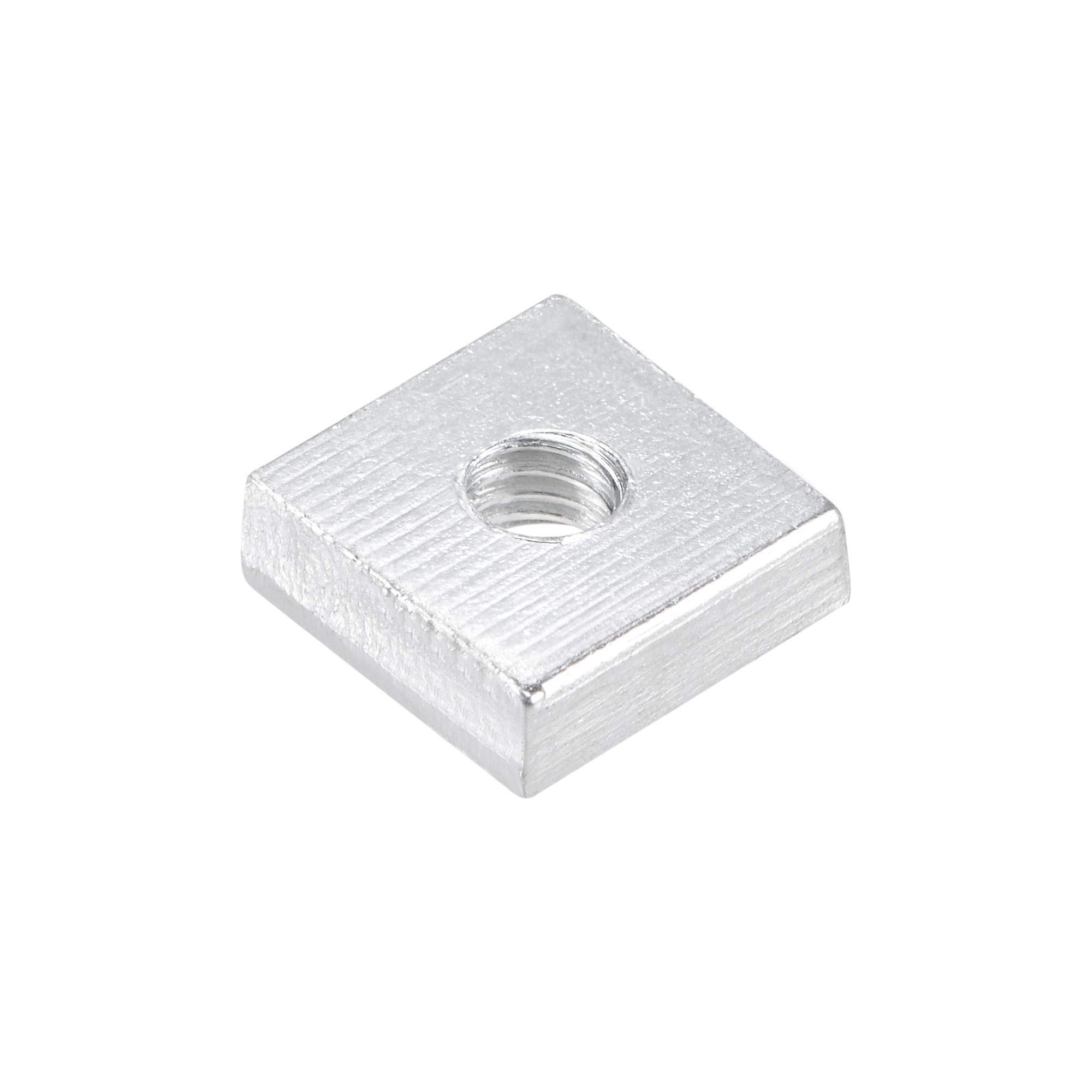 sourcing map Lot de 100 écrous carrés M5 x 11 mm x 4 mm zingués