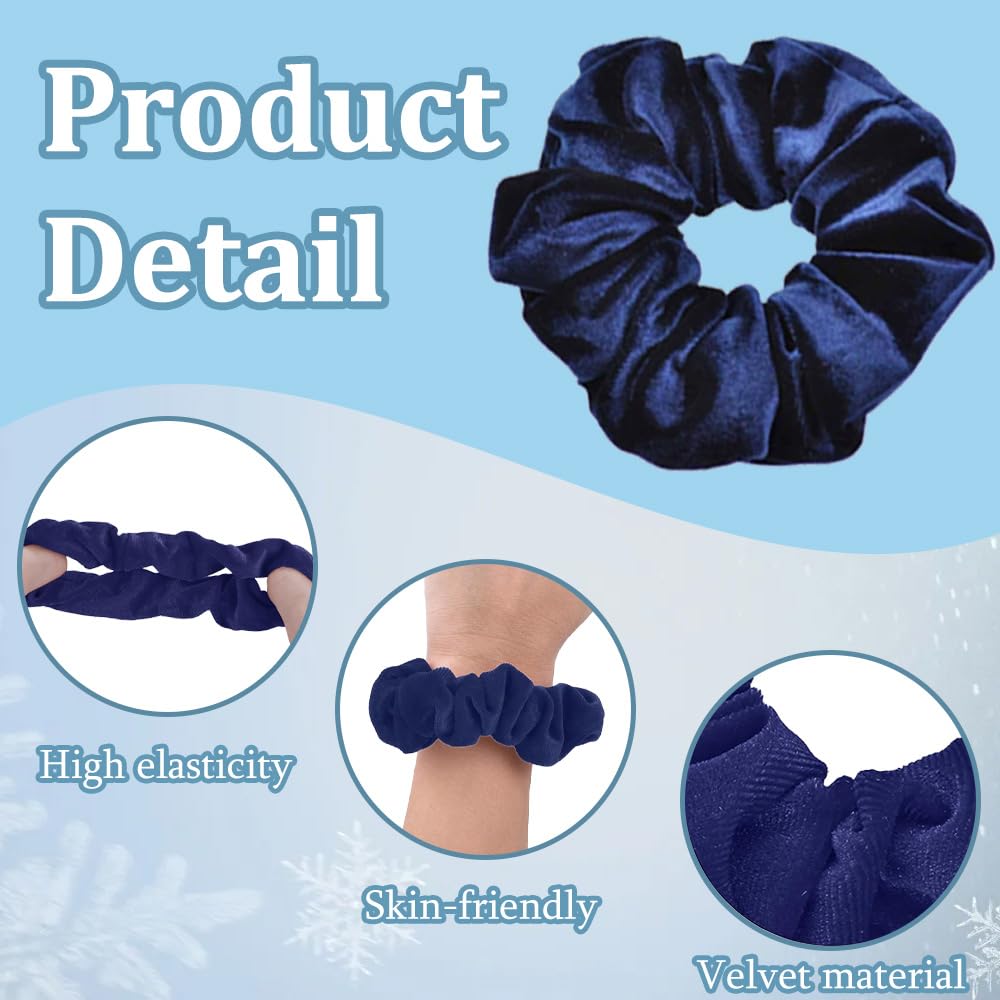6 PCS Velvet Scrunchies Elastic Hair Band Soft Velvet Hair Ties Large Ponytail Holder for Girls Women Wristband Thick Thin Curly Hair Accessories - Image 3