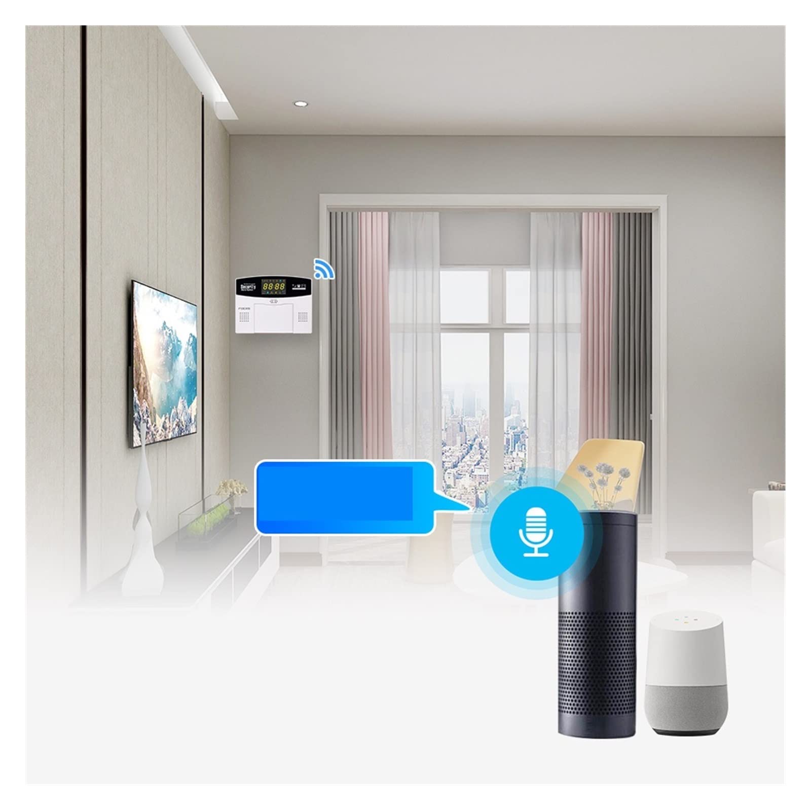 Sistema di Allarme di Sicurezza Domestica, Tuya Smart 4G gsm di Allarme antifurto 433MHZ Wireless Wired Zone Link alla Telecamera IP del sensore Movimento(W214 Alarm Kit 1)