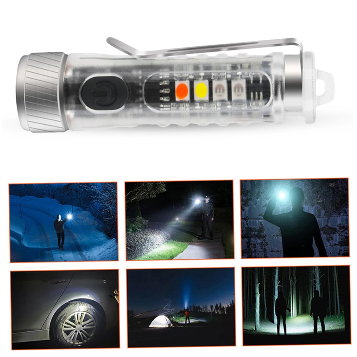 BESPORTBLE 2pezzi Torcia Led Mini Ricaricabile Luce Portachiavi Regolabile Per Esterni Modalità Di Illuminazione Design Compatto e Leggero Per Campeggio e Emergenze