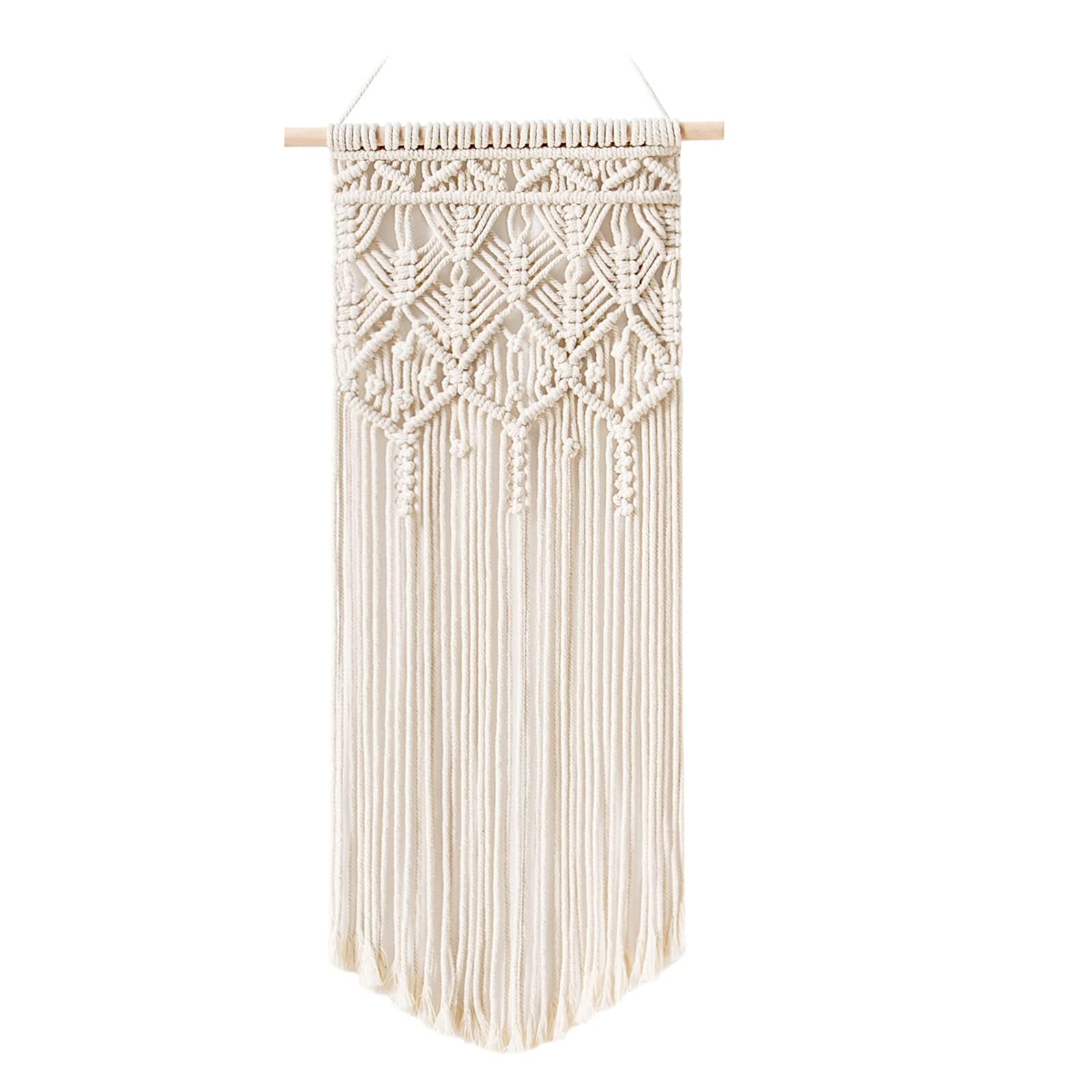 Benting 28" L x 13" W,Macrame Woven Wall Hanging Boho Home Chic Bohemian Geometric Art Decor - Beautiful Bedroom Nursery Apartment Dorm Decoration, Gift for Girls Adults Birthday