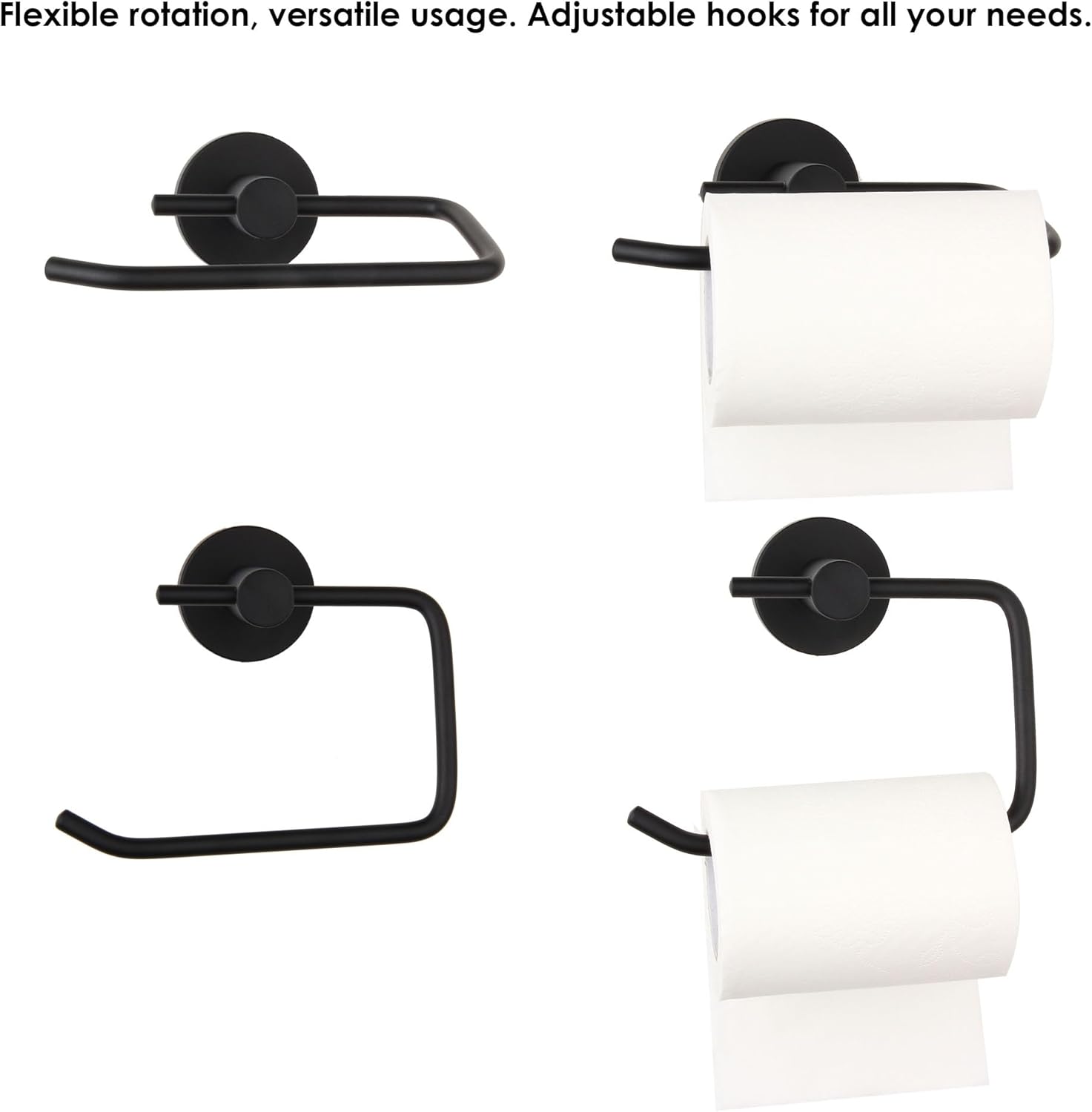 Matte Black Stainless Steel Wall Mounted Toilet Paper Holder