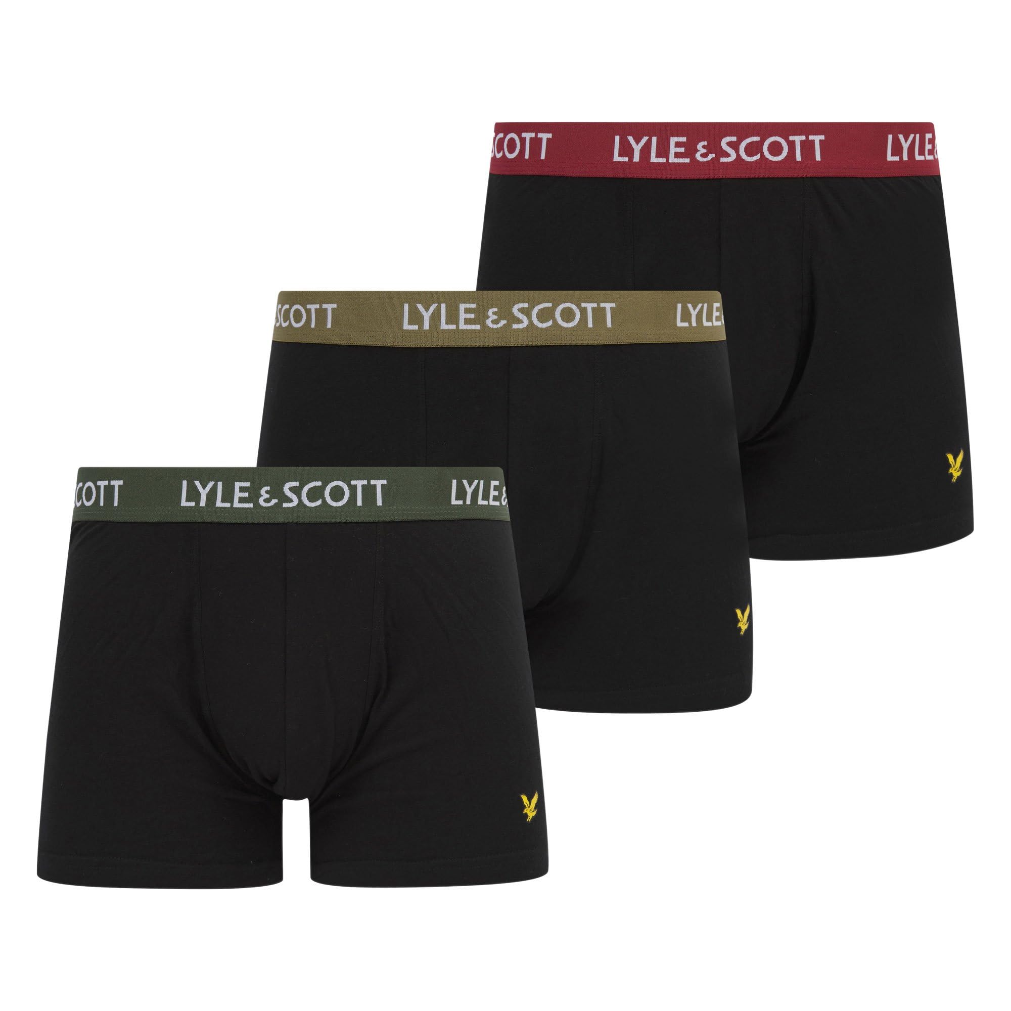 Lyle & Scott Men's Black 3 Pack Barclay Trunks, M