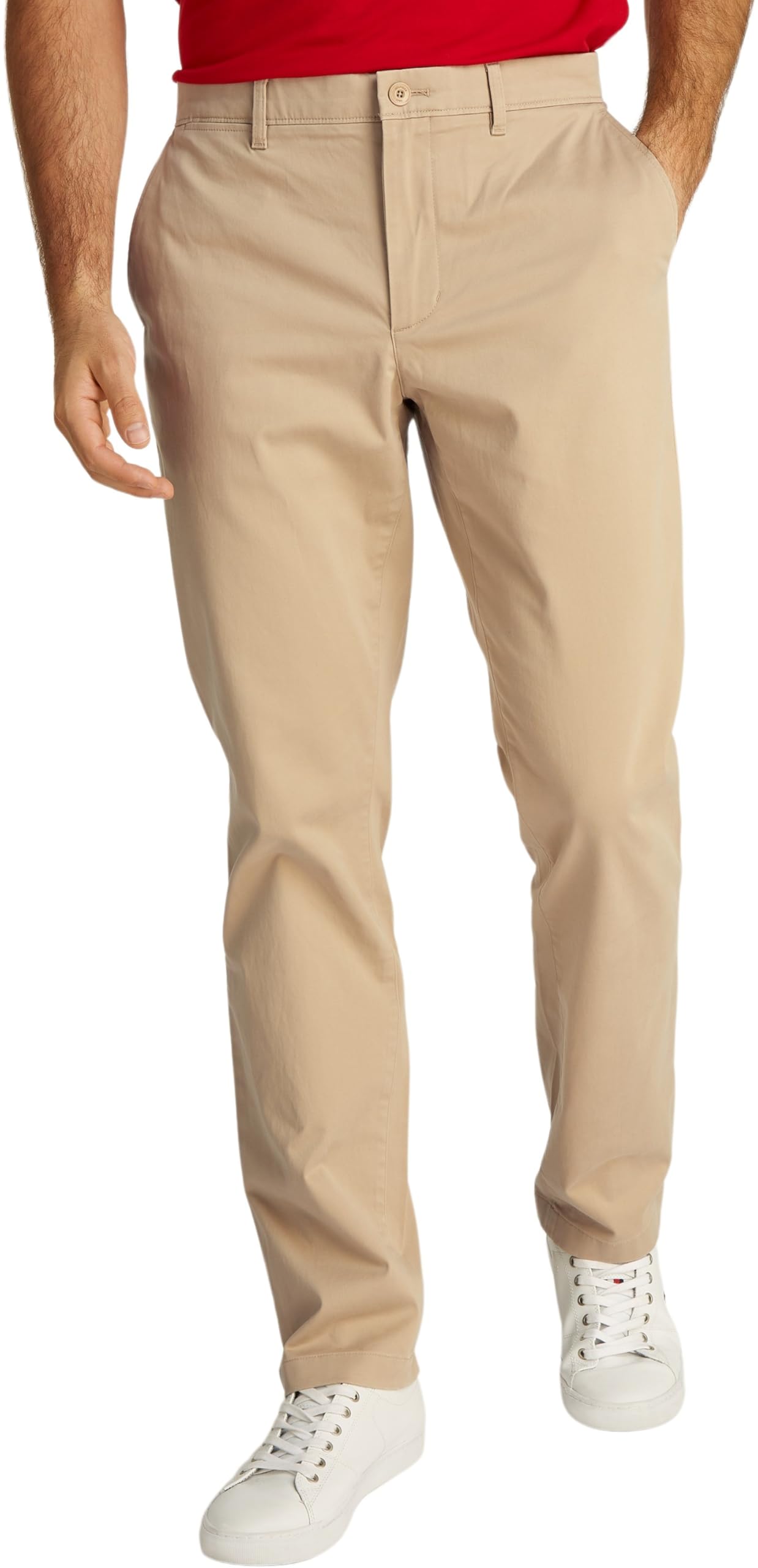 Tommy Hilfiger Men's Denton Satin Straight Fit Chinos, Beige (Batique Khaki), 29W/36L
