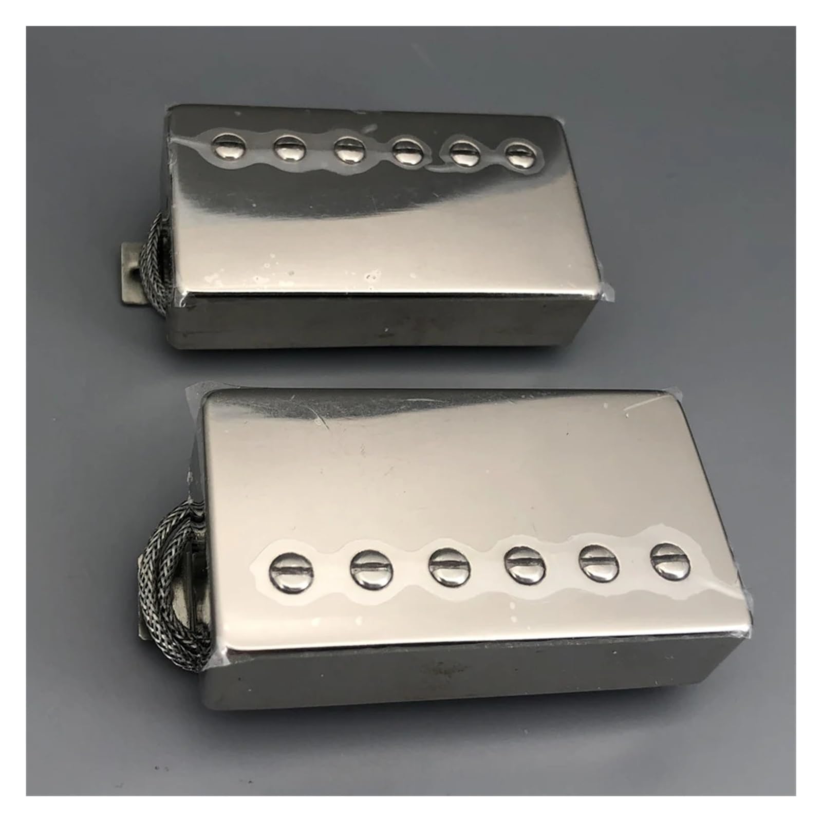Cubierta de metal Alnico 5 pastillas de guitarra 2 cables blindados HH puente y pastillas Humbucker de cuello