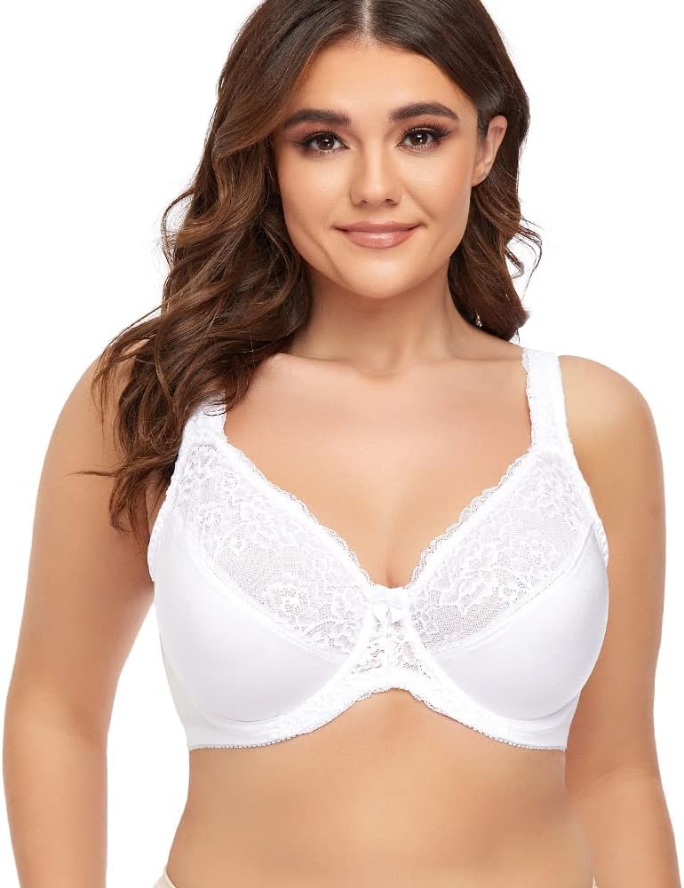 AyigeduUK Ladies Super Plus Size Full Coverage Bra Non Padded Underwire Minimizer Bras