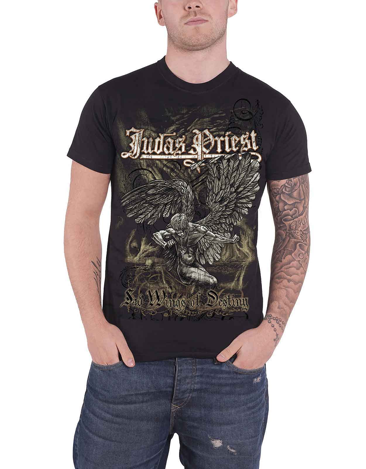 Rock Off officially licensed productsRock Off Judas Priest Men's Sad Wings T-Shirt, Black, Medium