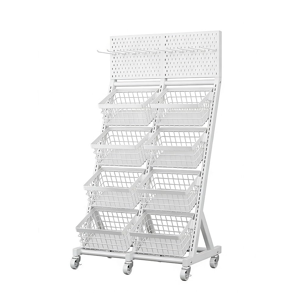 Présentoir à 3/4 niveaux sur roulettes étagère en métal pour optimiser les petits espaces
