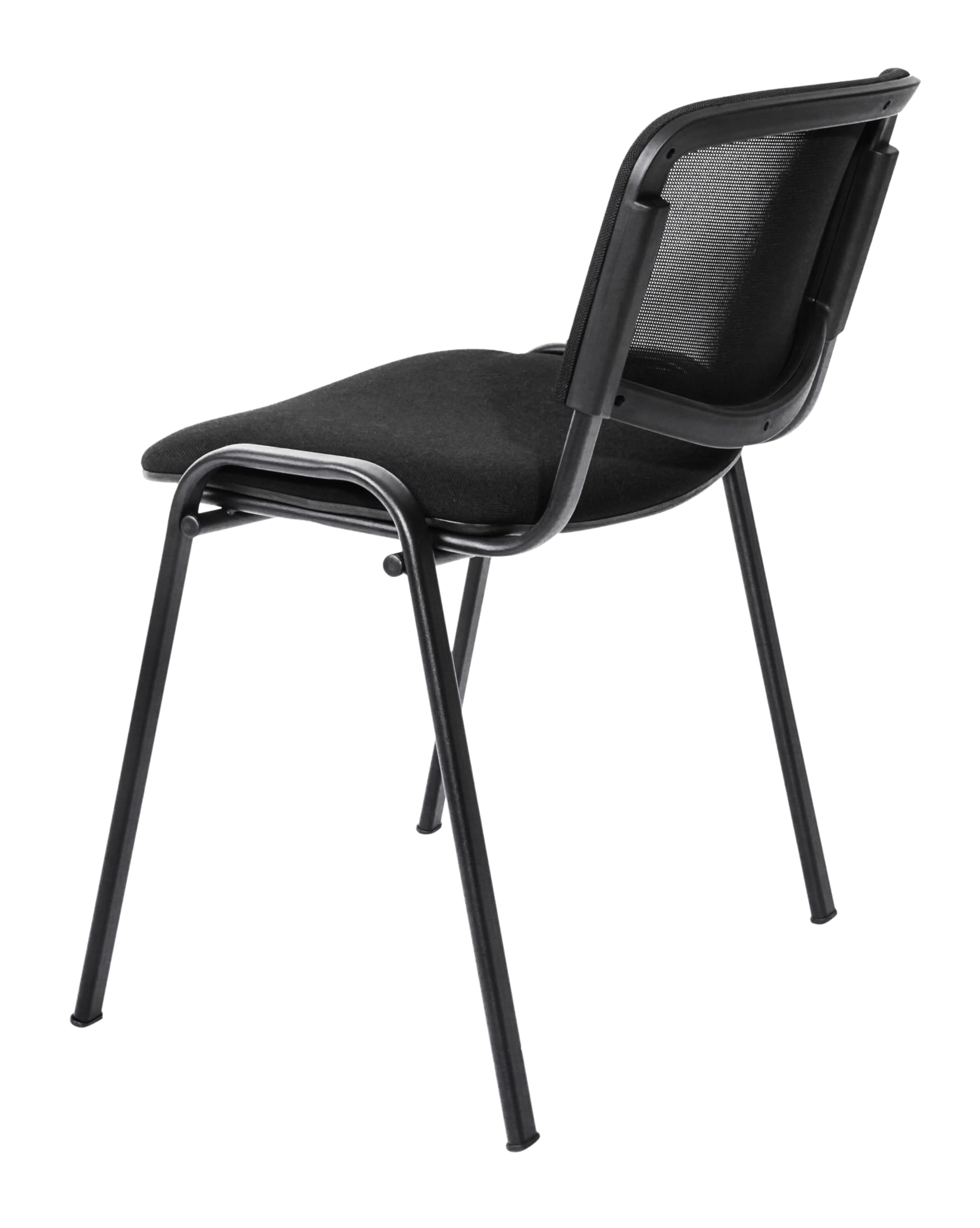 Topsit 4er Set Stapelbare Besucherstühle mit Rückenlehne aus Mesh, Wartezimmerstühle, Bürostühle, Konferenzstühle, Stühle für Rezeption Pausen Raum (Schwarz)