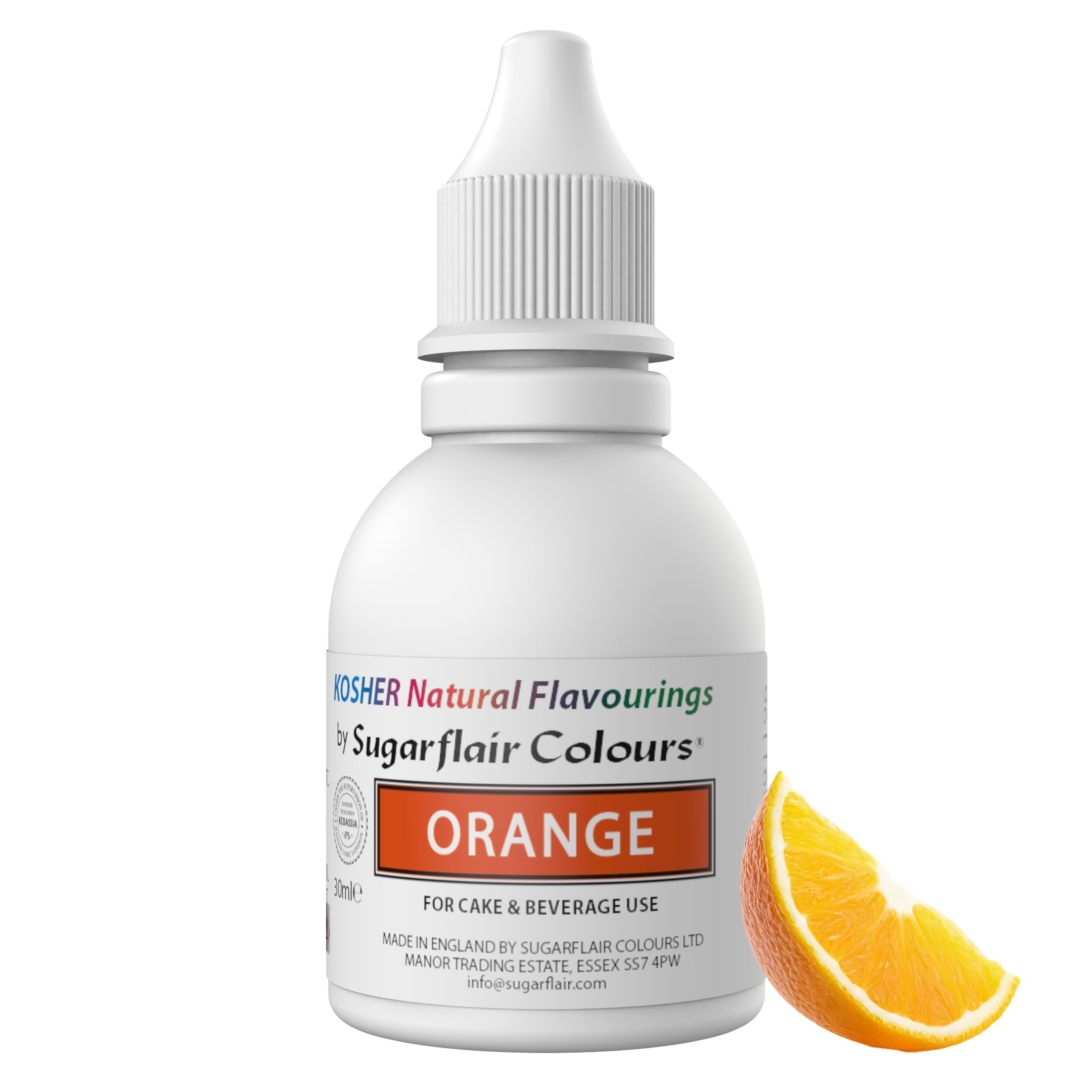 Sugarflair Orange Flavouring - Natural Food Flavouring for Baking, Cakes, Ice Creams, Chocolates, Icings and More! Pack Your Bakes With A Delicious Natural Food Flavour Extract - 30ml