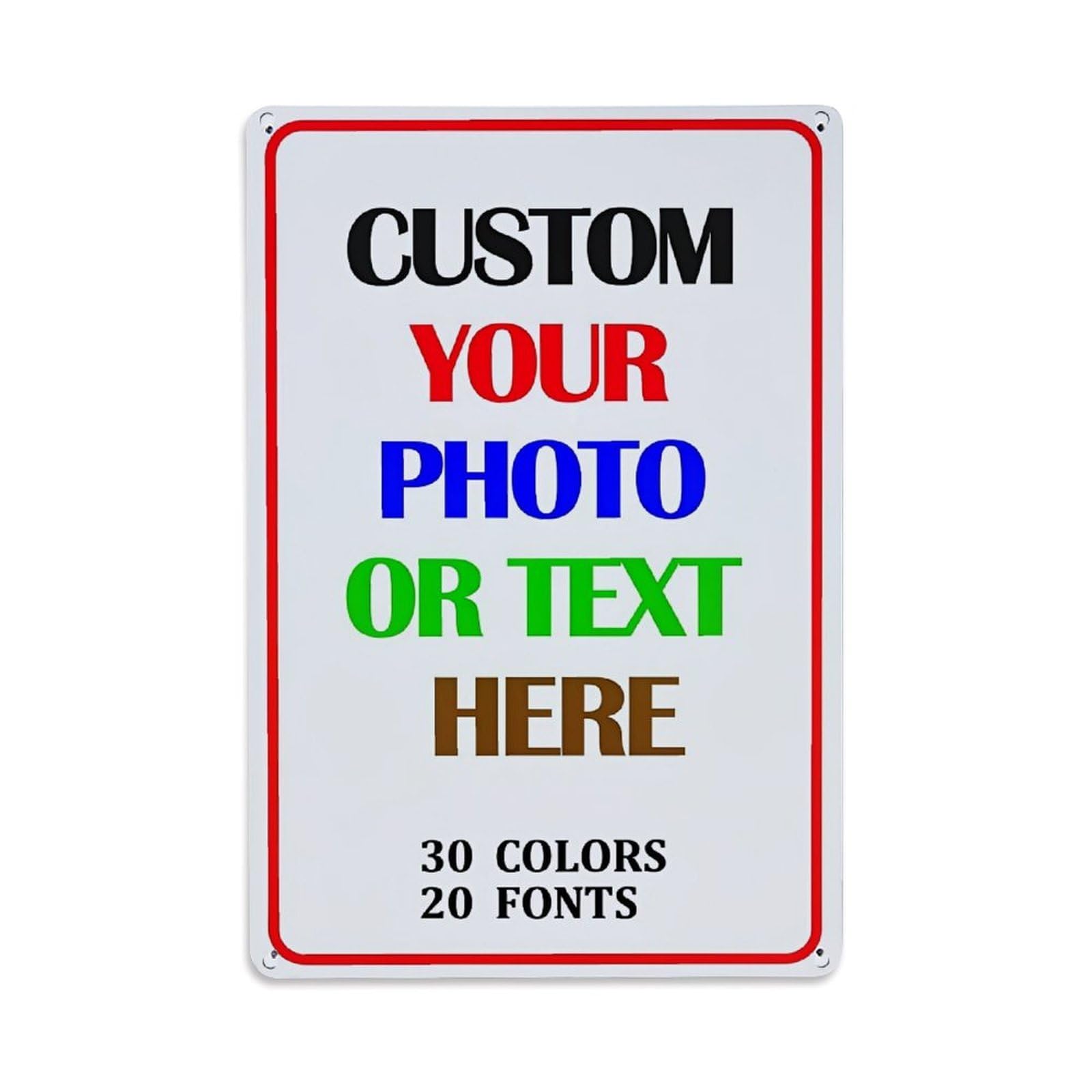 Nestemfo Vintage Custom Your Photo Or Text Tin Sign Metal Sign, Living Room,Bar, Home, Bedroom Wall Decor,Retro Metal Poster 8X12 Inches