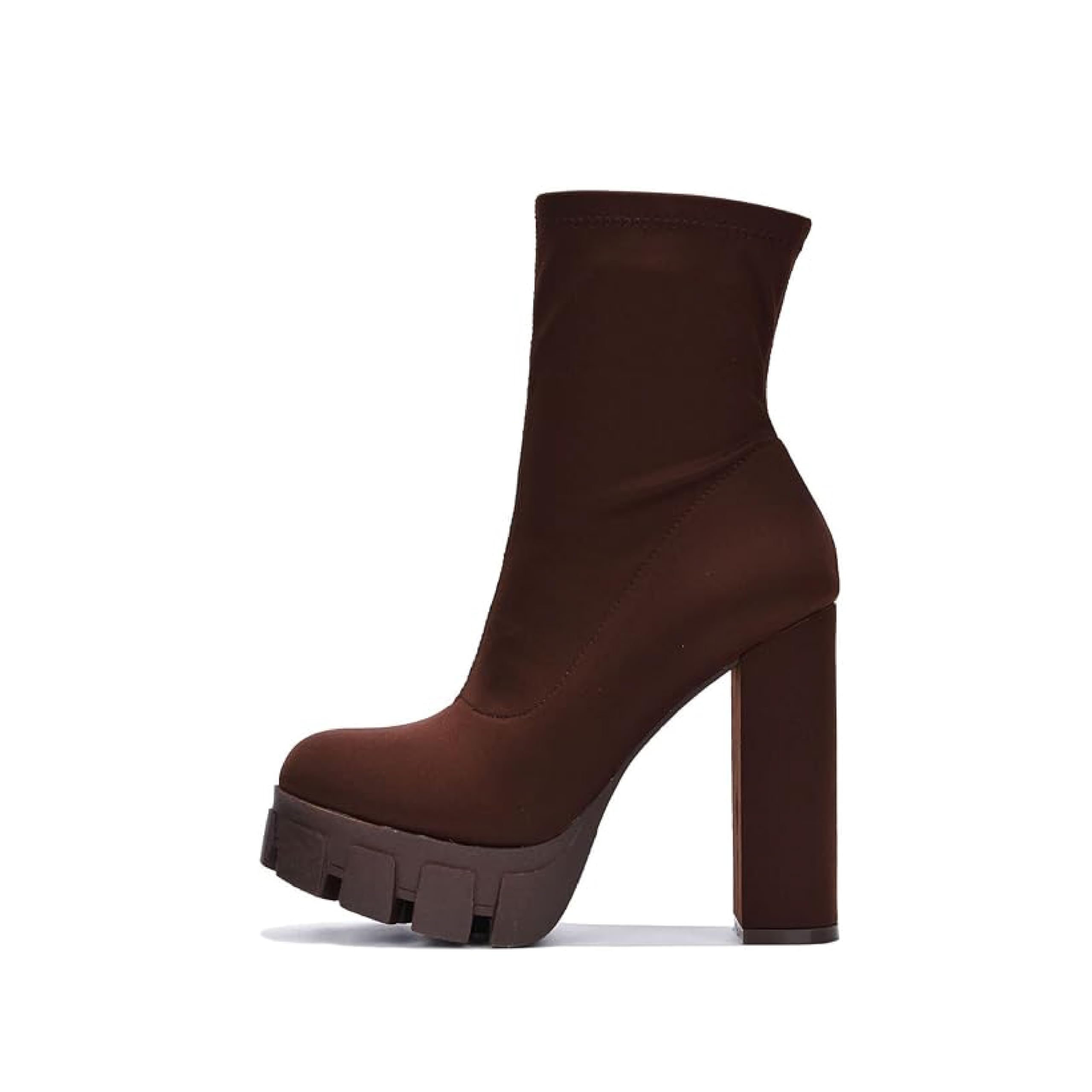 Cape RobbinChesta Mid Calf Boots for Women - Platform Boots Chunky Heels for Women - Almond Toe Design Women Heels - Well- Structured Platform Booties - Side Zippered Block Heels