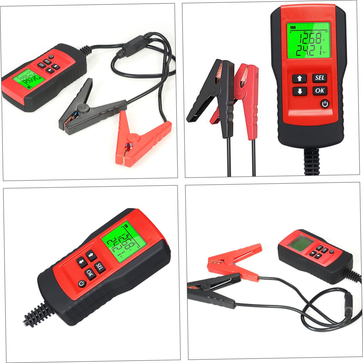 Healvian Tester per Batteria Auto Digitale 12v Affidabile e Preciso Risposta Rapida, Materiali Abs e Rame, per Controllo Batterie Veicoli e Auto