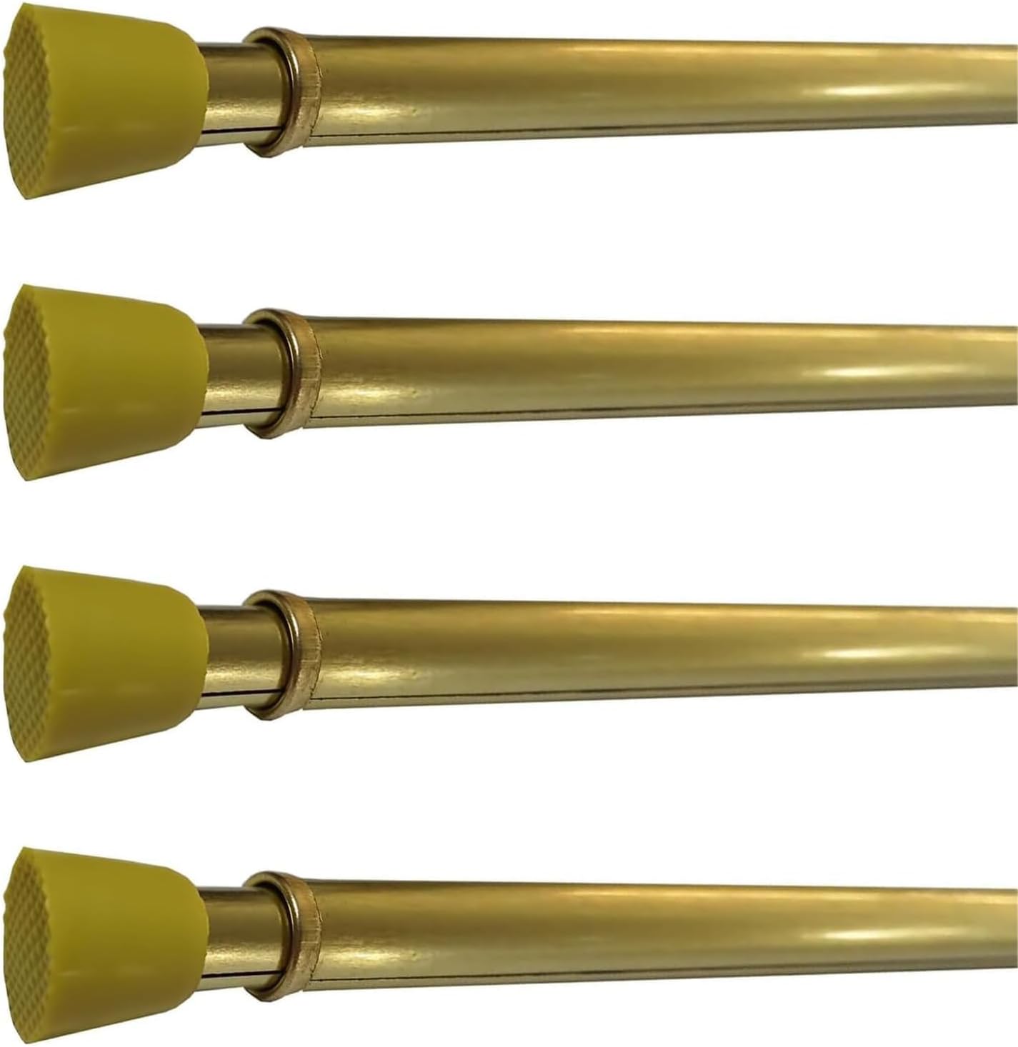 Regular Duty Lightweight Tension Rod 7/16" Diameter Adjusts from 18-28 Inches Brass Finish (4PCS)