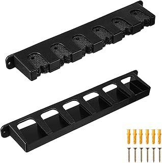 Billiard Cue Sticks Wall Rack, Billiard Cue Racks Set Wall Mount, Billiard Stick Holder with EVA Ball Clip, Billiard Stick Storage Rack for 6 Cues, 2-Piece Set